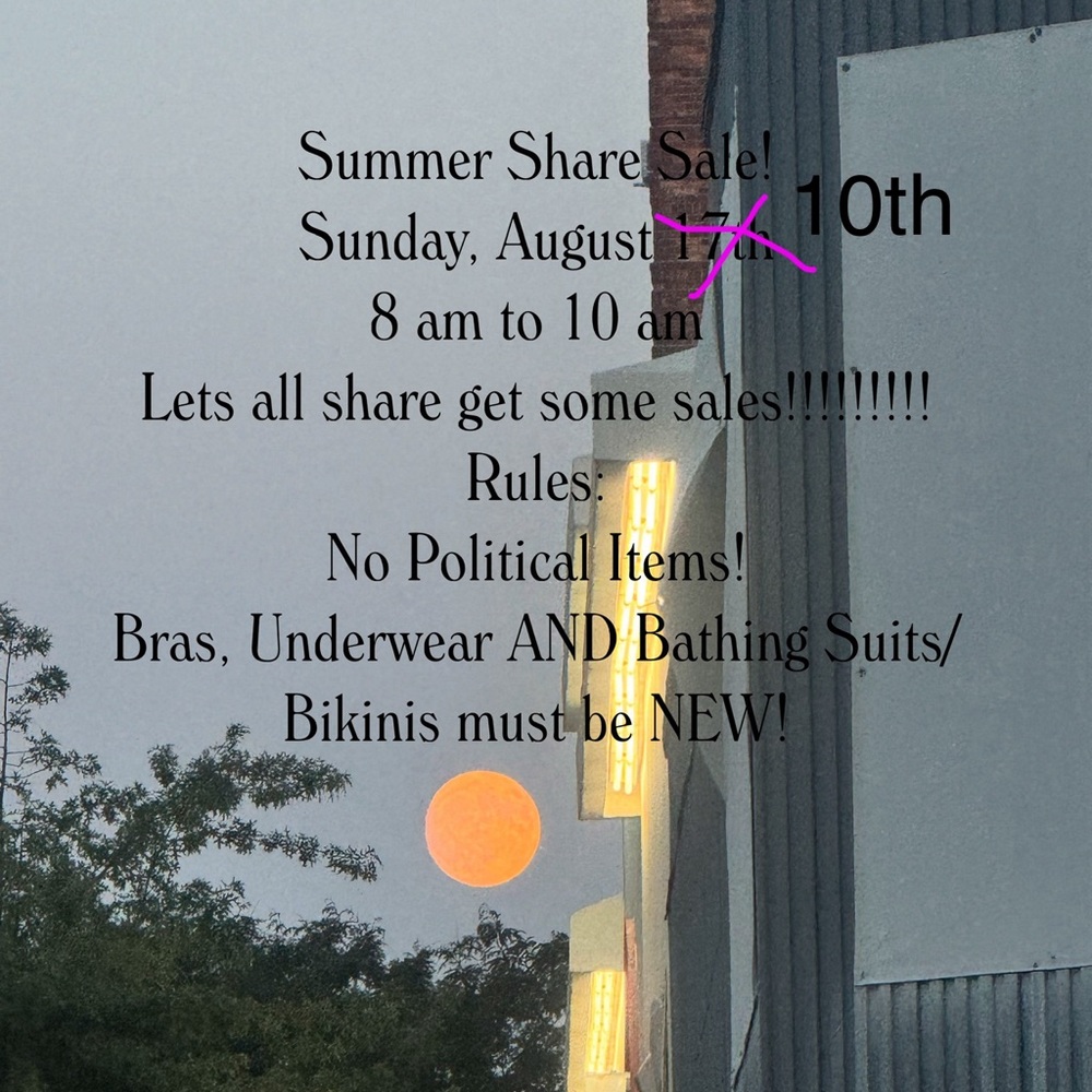 Summer Share Sale Announcement